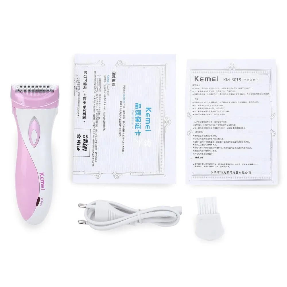 Kemei KM-3018 Rechargeable Lady Epilator Skin-Friendly Elect