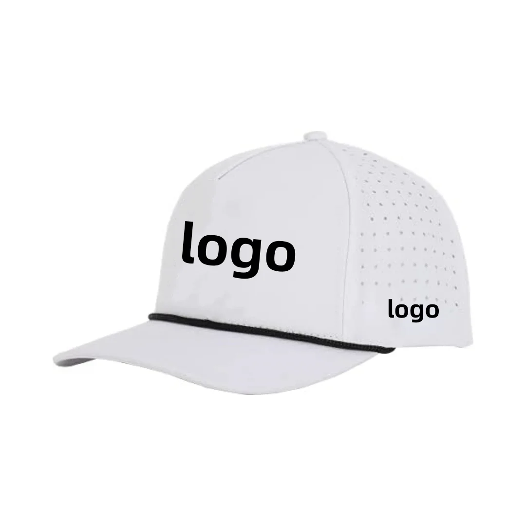 Custom Logo Cotton Golf Hats Baseball Cap 5 Panel Laser Cut High Quality Gorras For Men Branded Caps Vietnam Headwear DOM102