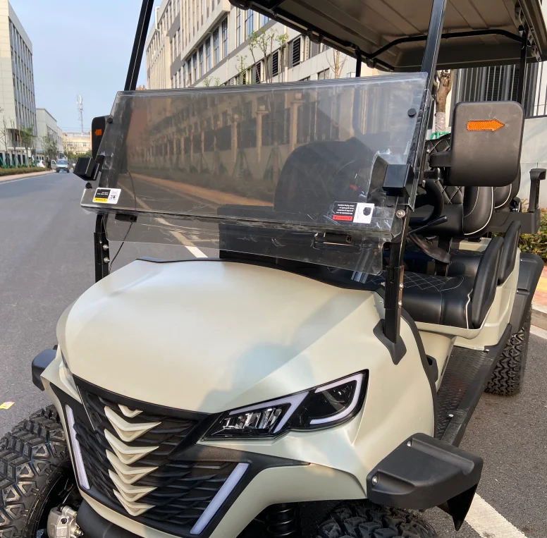 Shining Brand Electric Golf Cart 4+2 Seats Golf Buggy Matte Gray Golf Cart for Sale