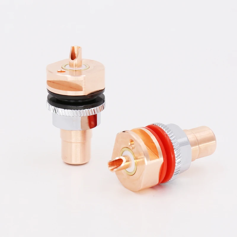 High Quality Viborg RC101 Pure Copper 24K Gold Plated Rhodium Plated RCA Socket Solder RCA Female Socket Hifi