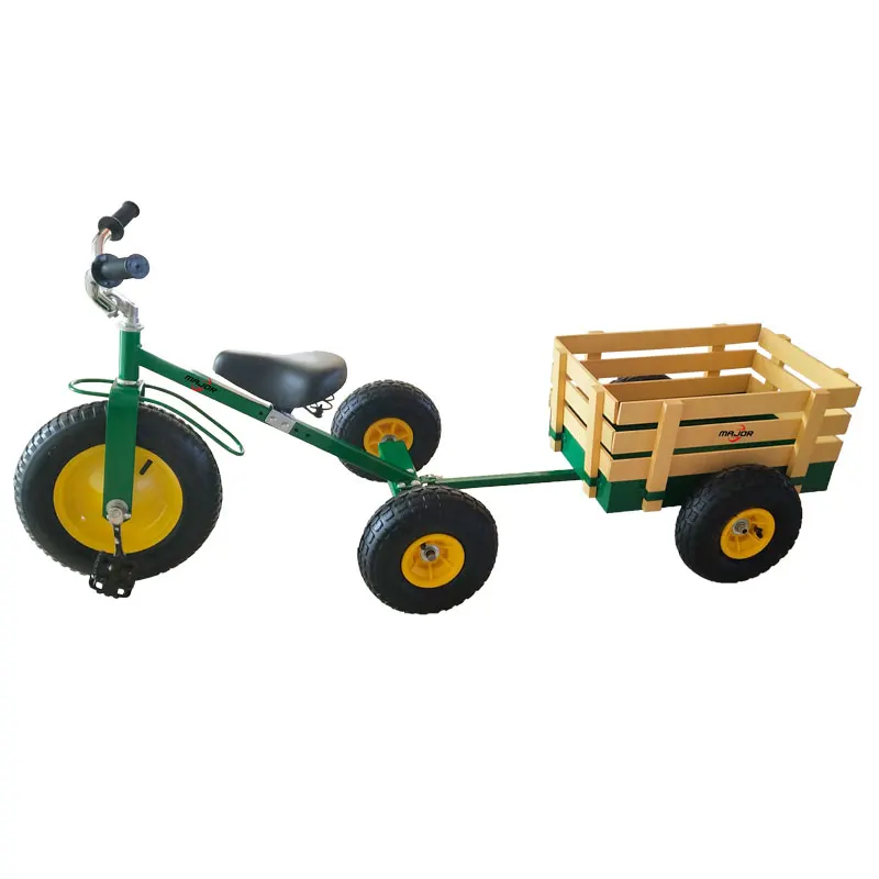 China made mini child cargo bicycle children tricycle kids bike with wood trailer