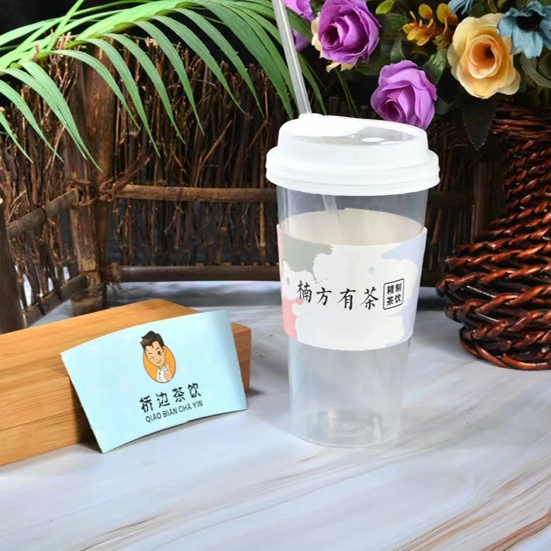 Coffee Sleeves Disposable Corrugated Hot Cup Sleeves Jackets Holder Kraft Paper Sleeves Protective Heat Insulation Drinks Insula