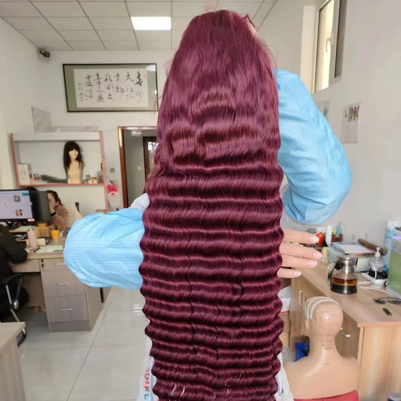 Amara beauty 99j deep wave lace front human hair wigs for women 13x4 lace wig 99j  burgundy color preplucked human hair wig