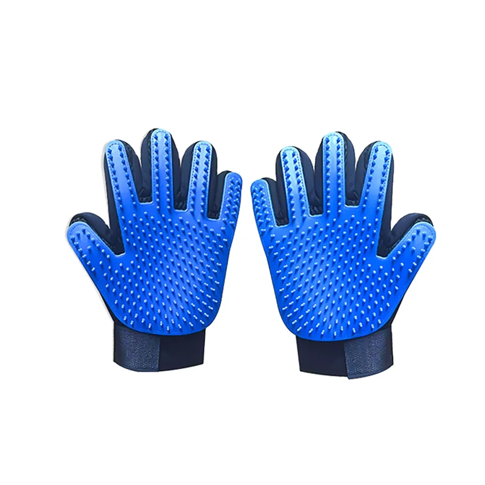 
HMS 259 stitches of TPR and polyester Pet Hair Remover Gloves Pet Grooming Glove Guantes de mascotas Deshedding Brush Glove 