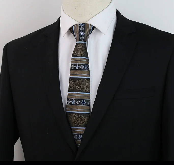 Chinese Manufacturers Silk Tie Lattice Wave Point Jacquard Neck Ties