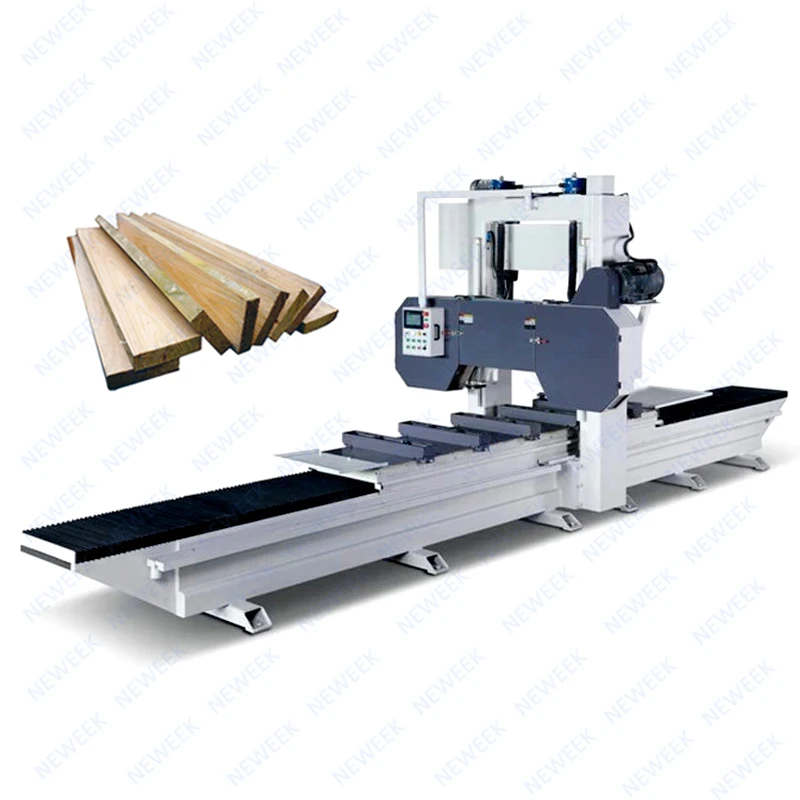 Neweek Woodworking gas/diesel/electric Wood cutting machines portable wheels trailer sawmill horizontal bandsaw sawmill