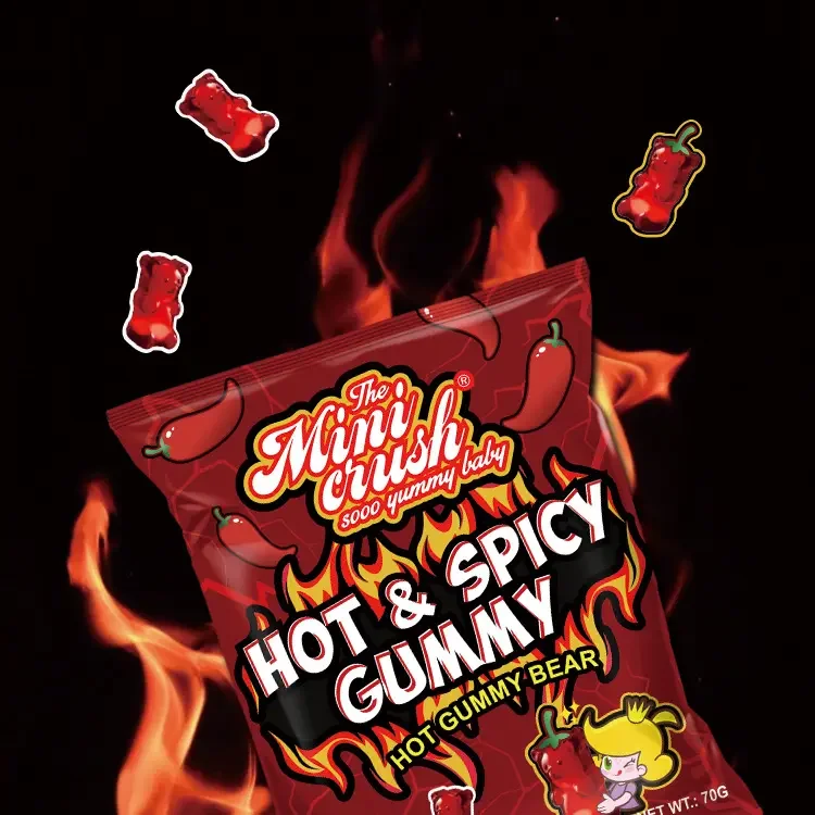 Spicy Flavored Gummy Candies, Chili Powder Covered Gummies Mexican Snacks and Candy