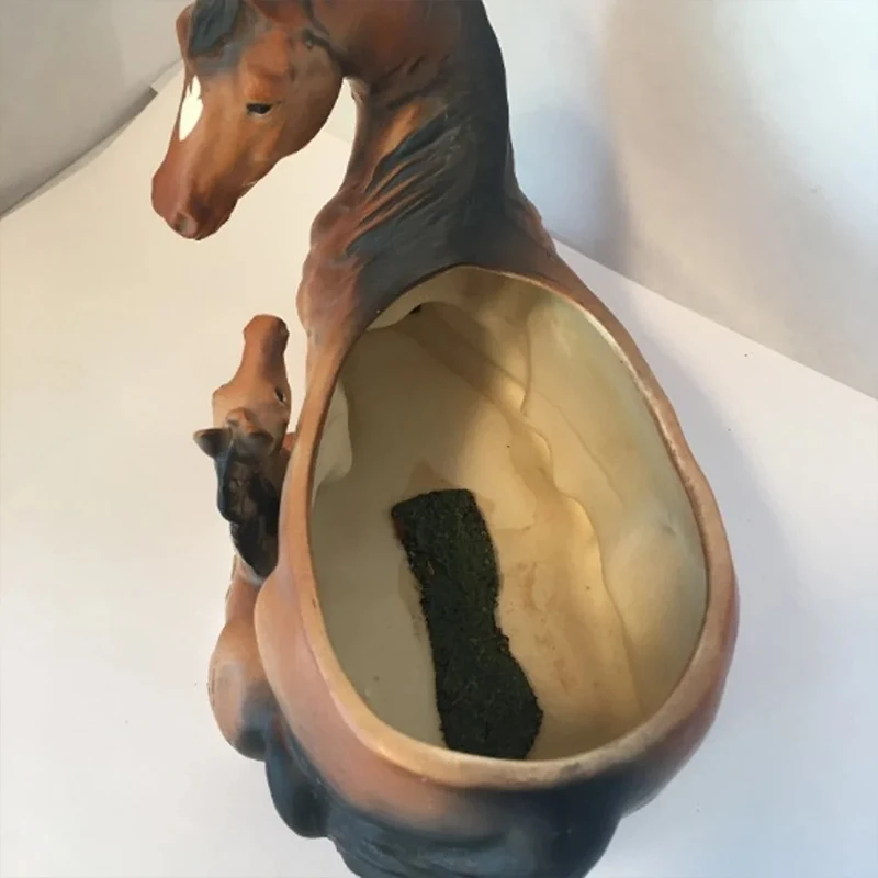 OEM hot selling Custom wholesale vintage small animal planter ceramic horse flower pot