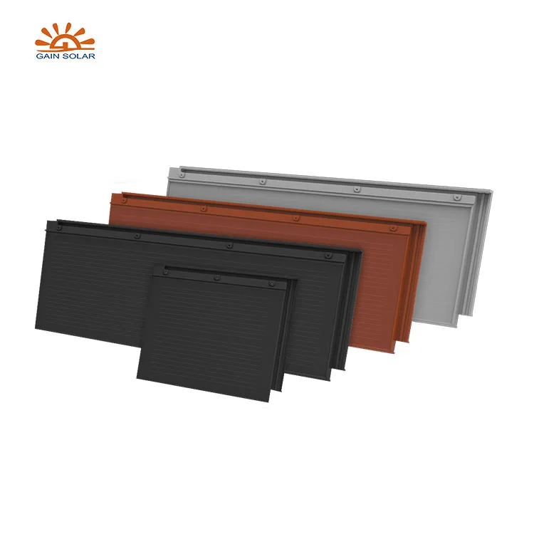 Zero Carbon Emission Solar Photovoltaic Roof Tiles Integrated Black Solar Tile Roof