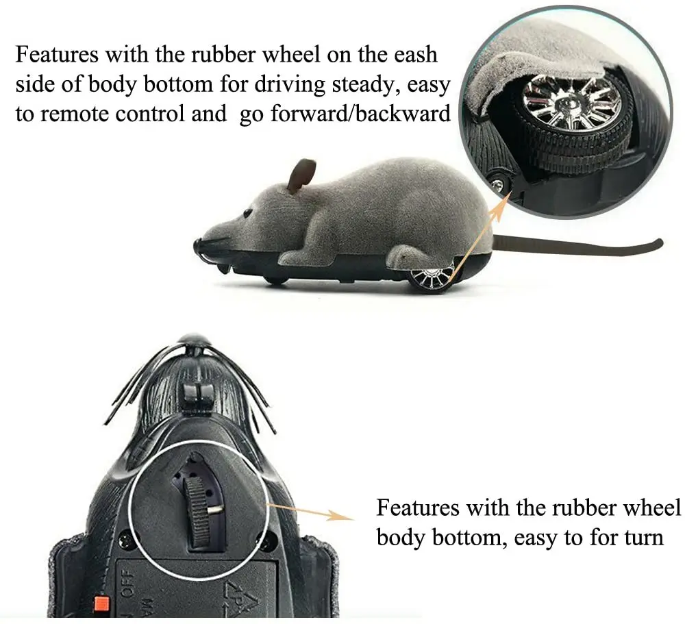 Funny Wireless Remote Control Teasing Mouse Rat Toy Fake Rat Mouse for Cats