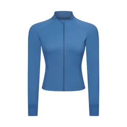 Xsunwing Cool style plain Lulu lightweight women slim fit tight long sleeve gym tops fitness sports jacket yoga zipper jackets
