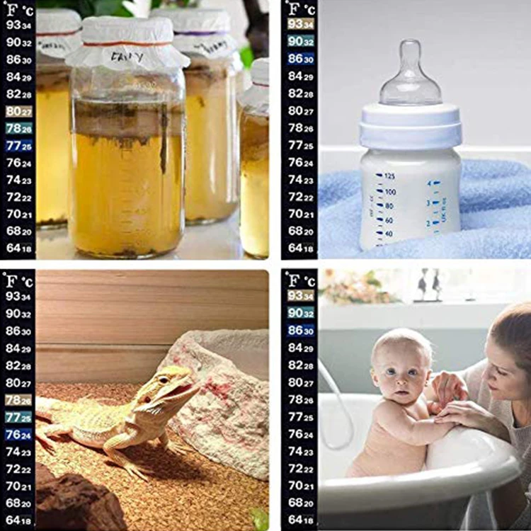 Low price custom arbitary bending aquarium sticker liquid crystal strips thermometers