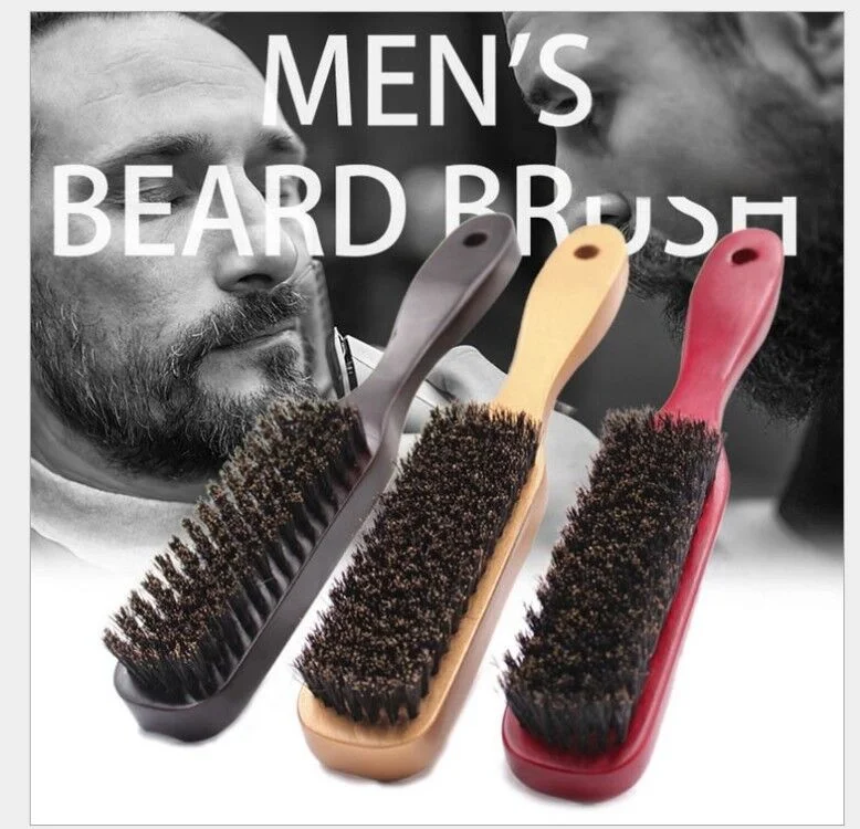
Wooden Handle Mens Boar Bristle Grooming Beard Brush Barber Duster Neck Cleaning Brush Customized Logo beard brush wholesale 