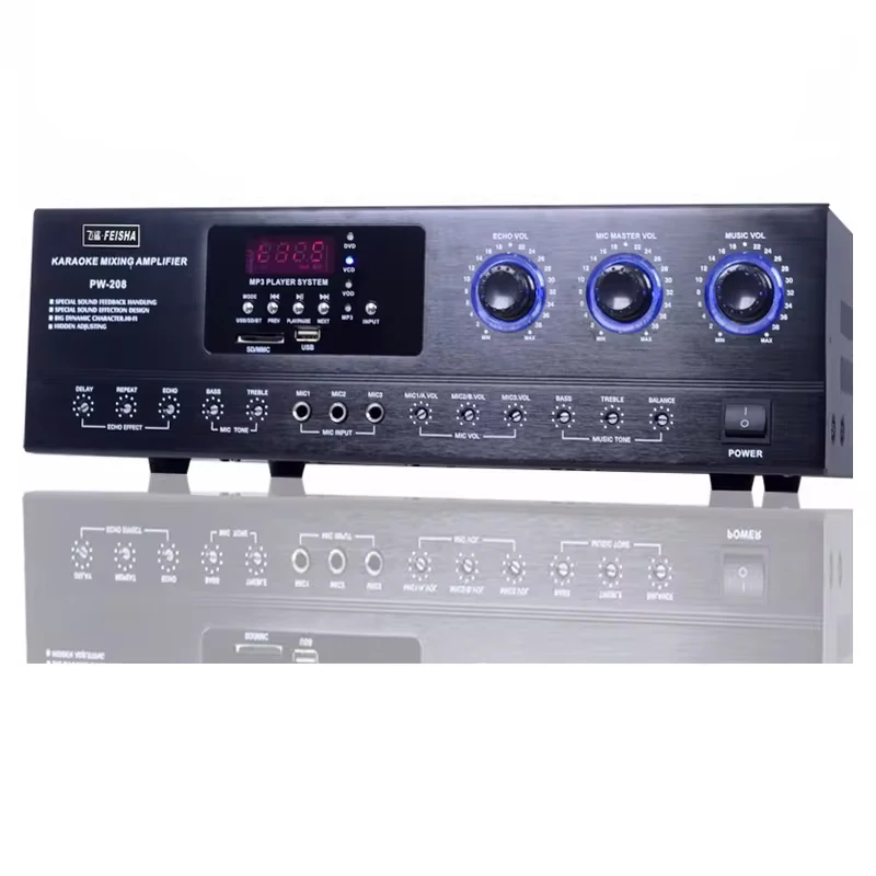 KYYSLB 220 В 110 В мощный профессиональный KTV Hi-Fi усилитель аудио домашнее караоке Blueteeth звуковое оборудование/усилители/динамики