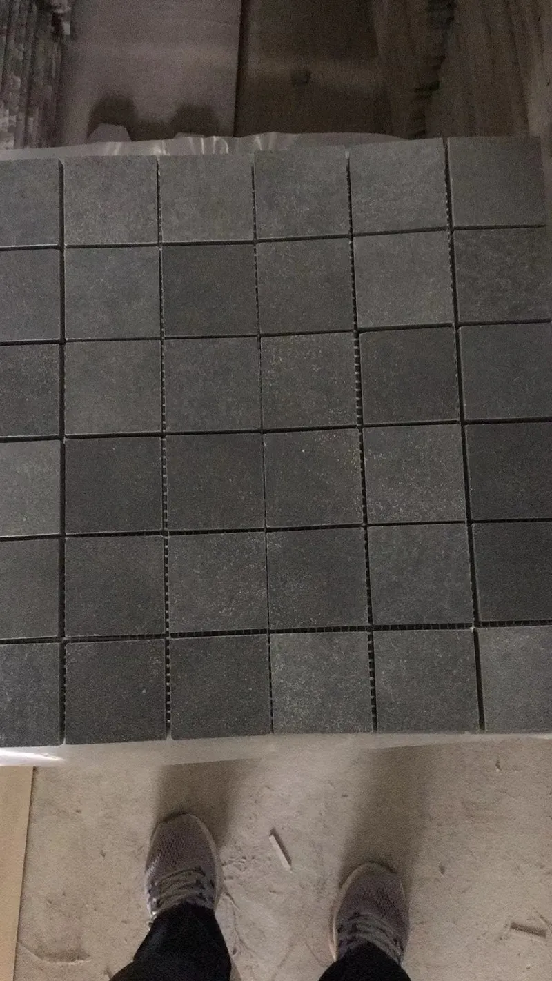 Honed ashes black basalt herringbone mosaic tile for wall and flooring