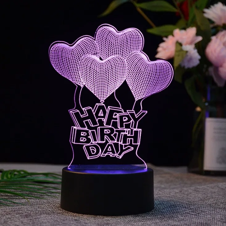 New Arrivals Smart Touch 16 Colors Changing Dimmable USB Powered Bedroom Decoration Table Sleep 3D Led Night Light Lamp for Kids