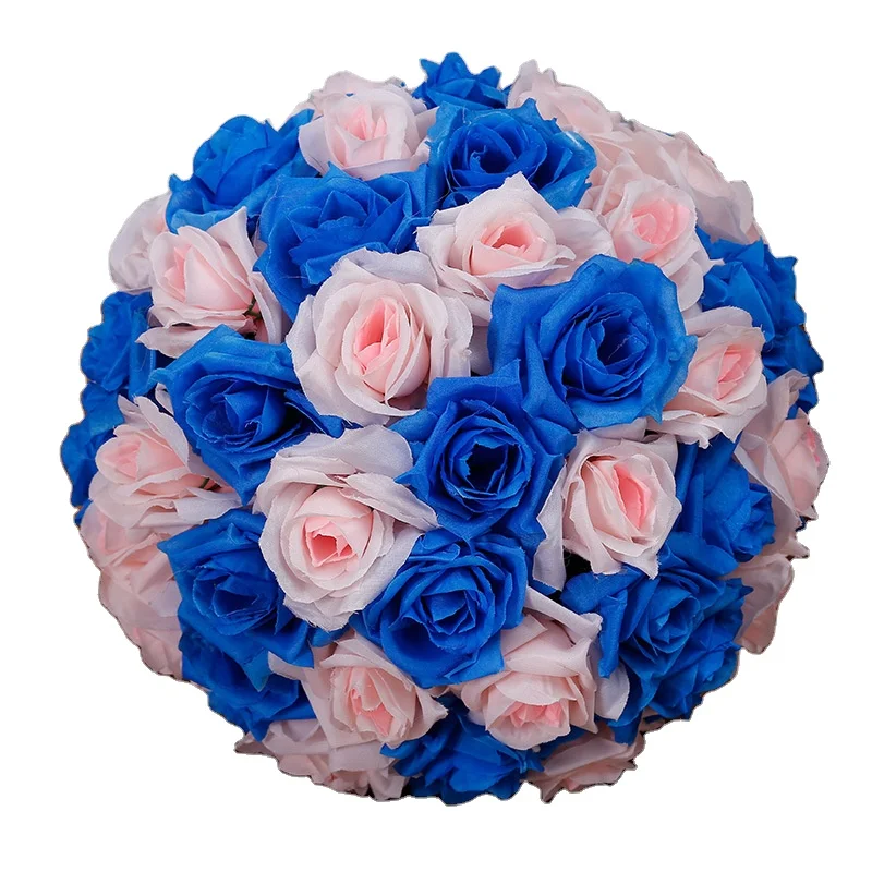 Wedding Decorative Large Purple Silk Kissing Artificial Rose Flower Ball for Centerpiece