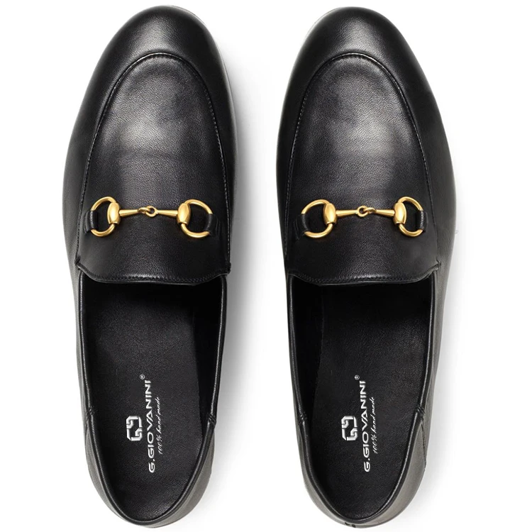 Classic Leisure Hard-wearing Luxury Shoes Women Cow Leather Loafers Elegant Ballet leather outsole loafer