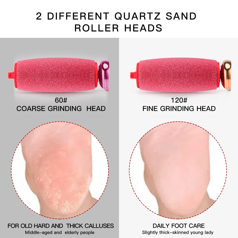 High quality IPX6 Low battery reminder Callus Remover USB type C Rechargeable Foot file Foot File