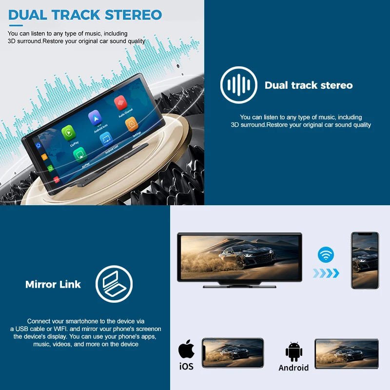 Maustor New Arrival 10.26 Inch Android Auto Carplay with IPS Touch Screen Car DVD Player Support WiFi/BT/TF Card Car Radio