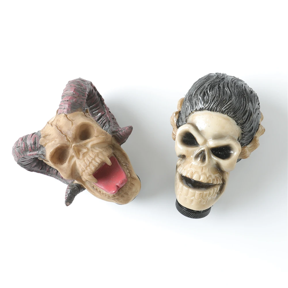 Gear Lever Stick Skull Head Universal Car Truck Manual Stick Gear Shift Knob Lever Shifter Resin Shift Knob Gum Resin CN;HEB FXU