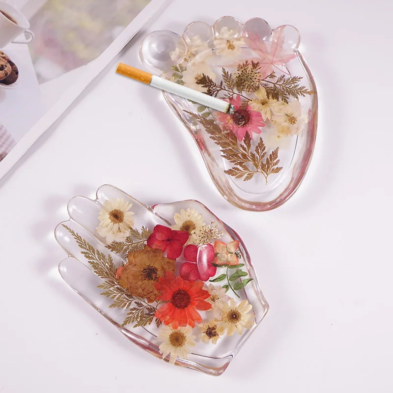 DIY Palms and Feet Shape  Silicone Resin Mold, Crystal Epoxy Mold Storage Box,Ashtray Silicone Mold for Home Decor