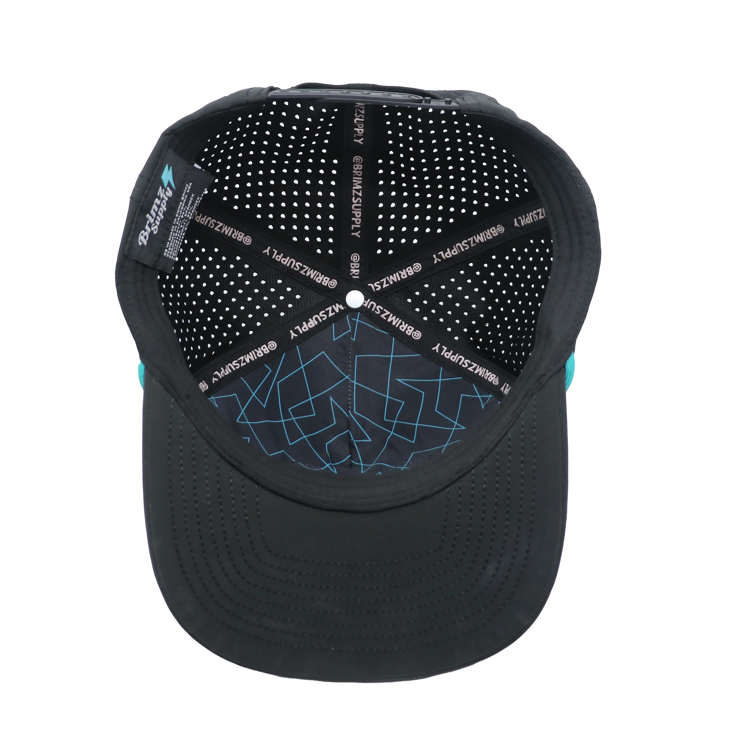 Custom Laser Cut Hole Perforated Waterproof Hat High Quality Waterproof Golf hat PVC Rubber Patch Logo Mens Golf Hat Cap