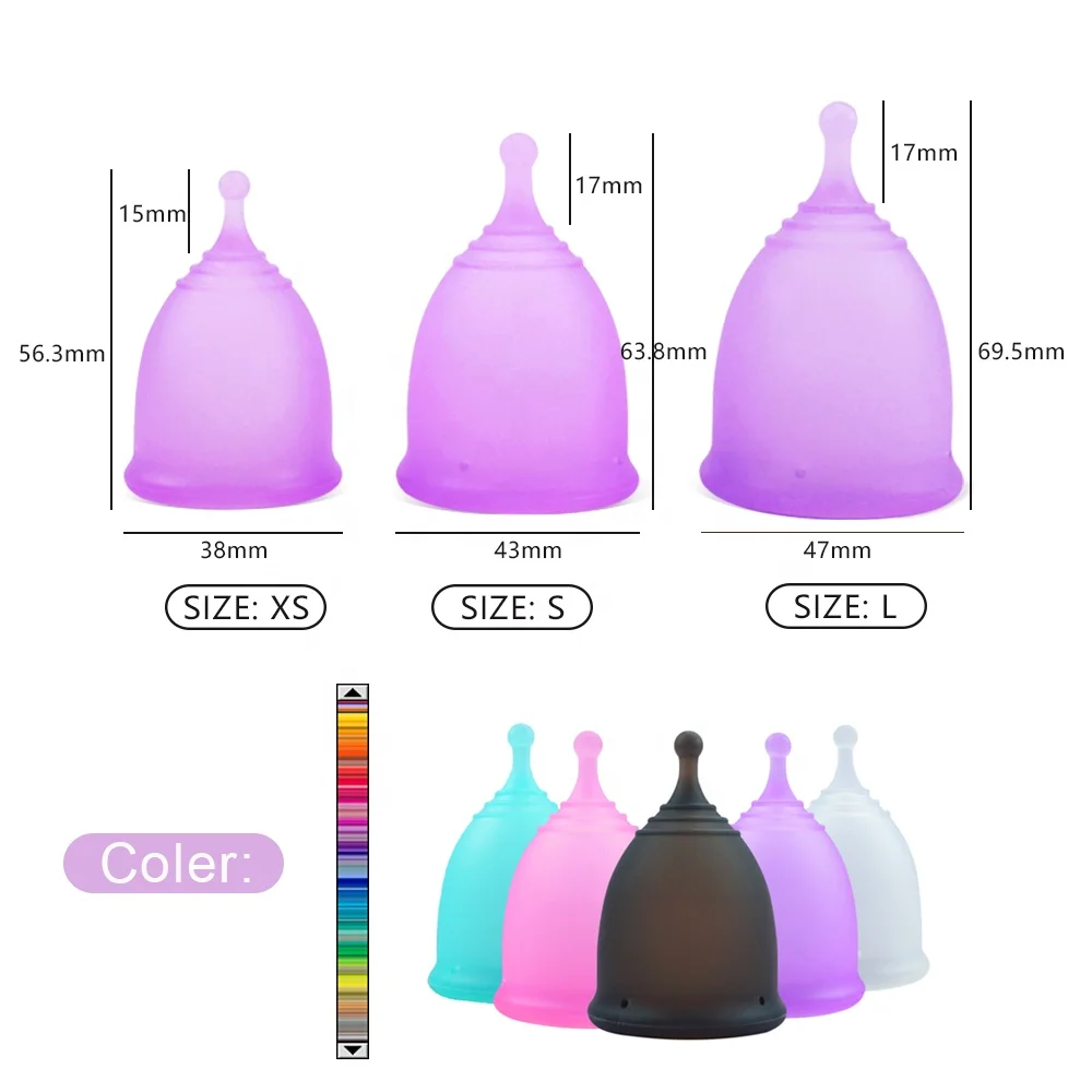 Wholesale Custom Reusable Lady Period Cup 100% Medical Silicone Menstruation Copa Menstrual Cups