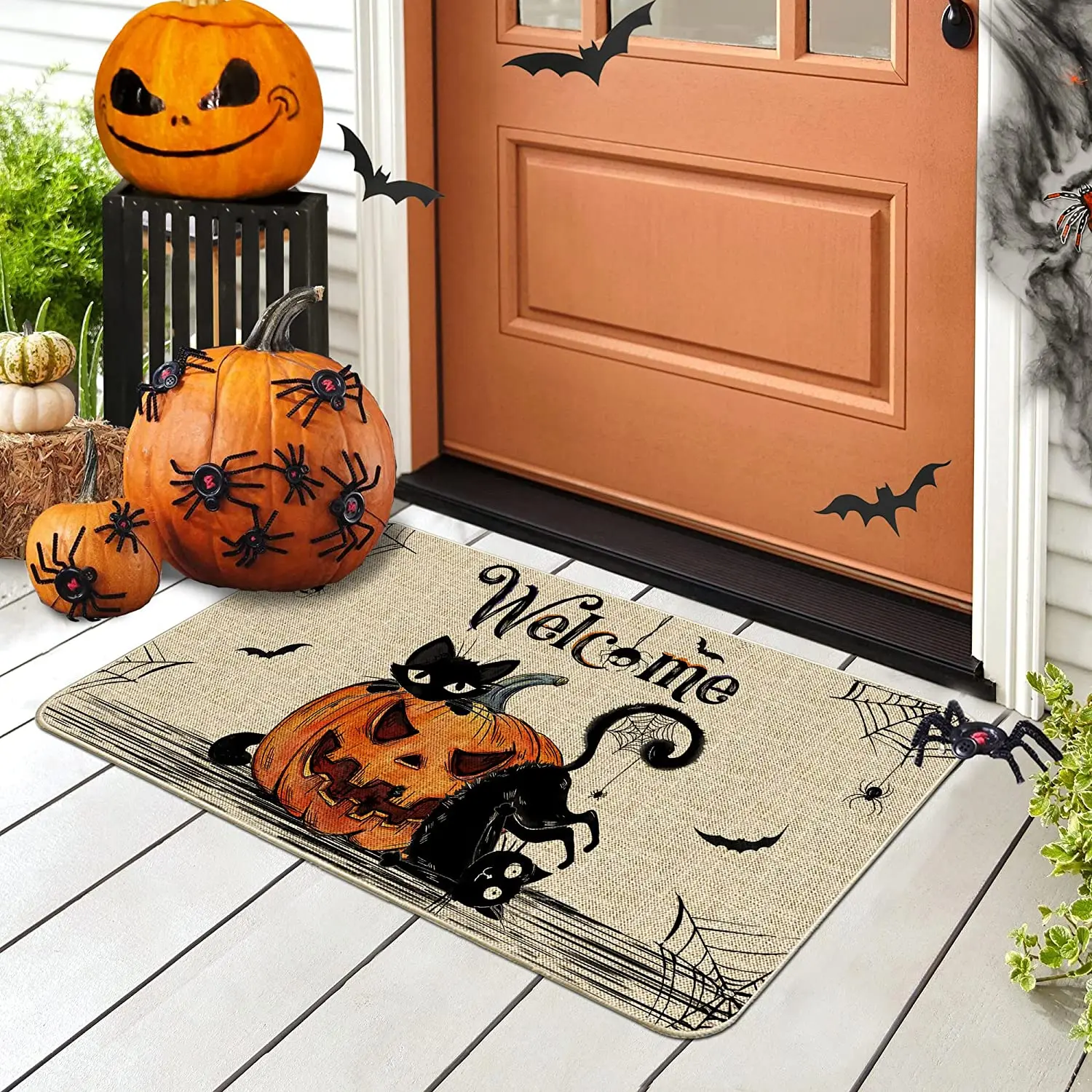 CF Christmas Festival print mat Rubber linen outdoor personalized door mat