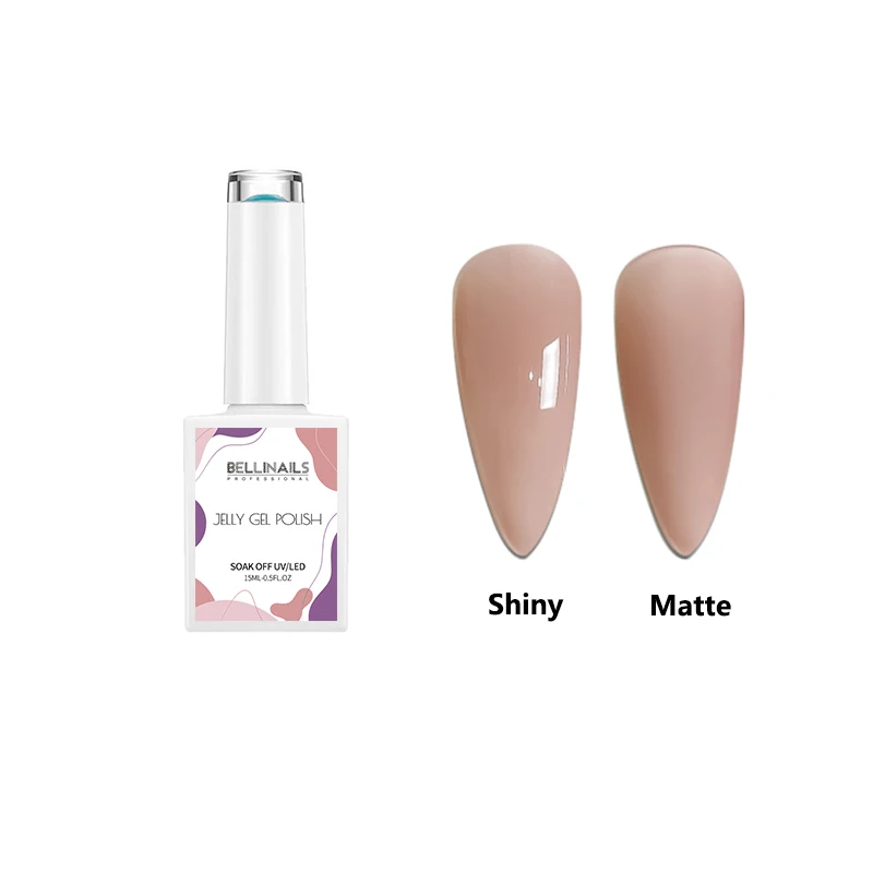 Гель-лак для ногтей BELLINAILS Профессиональный Прозрачный телесного и розового цвета 15 мл