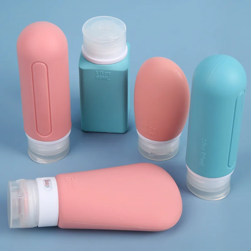 New Arrival Product Silicone Travel Size Bottle Set Mini Tsa Approved Square Travel Kit Bottle Cosmetic