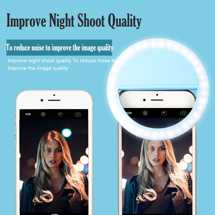 
Portable Rechargeable Outdoor Live Streaming Clip-on Selfie Fill Light 36 LED Flash Light Selfie Ring Light For Smart Phone 
