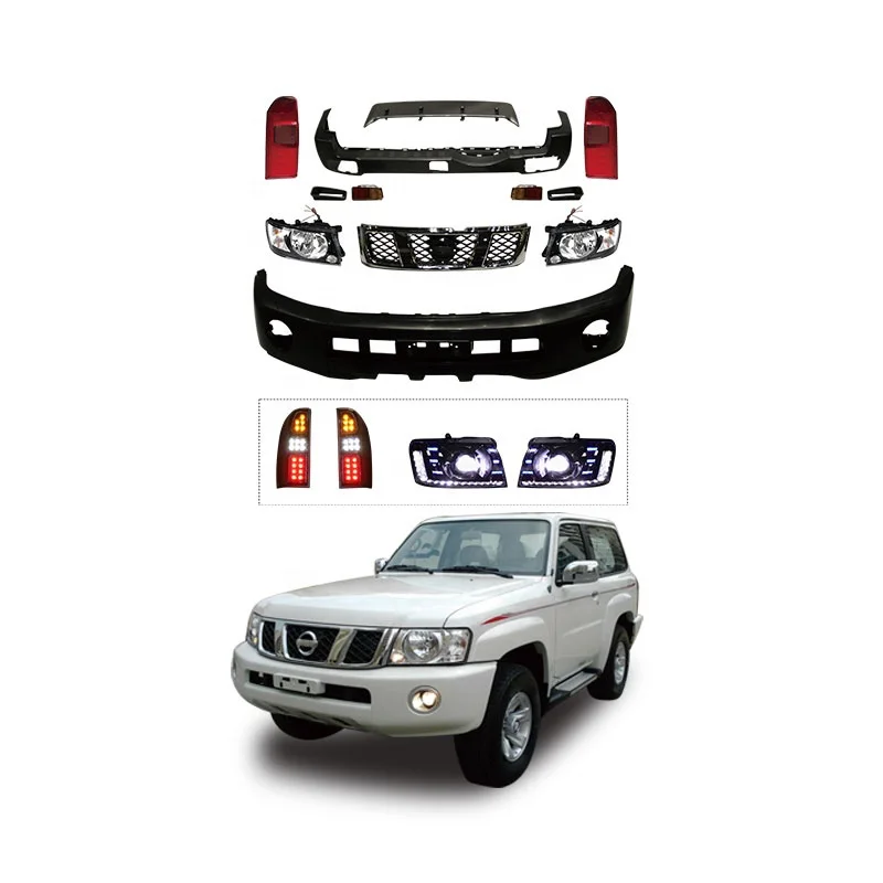 GBT body kit with front&rear bumper and grilles head light years 2008-2012 for Nissan Patrol V-tech Model