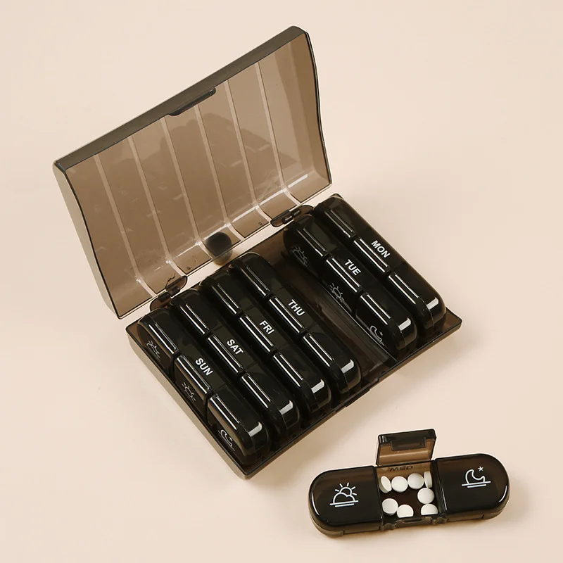 best sale 7-day medicine box pill case travel daily pill box competitive price promotional pill box with smart design