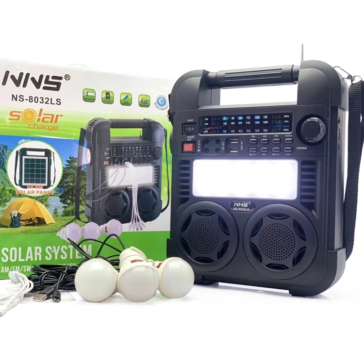 NS-8032LS портативный небольшой Мини панели солнечных батарей электрического радио динамик мобильного резервное питание с зарядкой от солнечной энергии системы аккумуляторной батареи