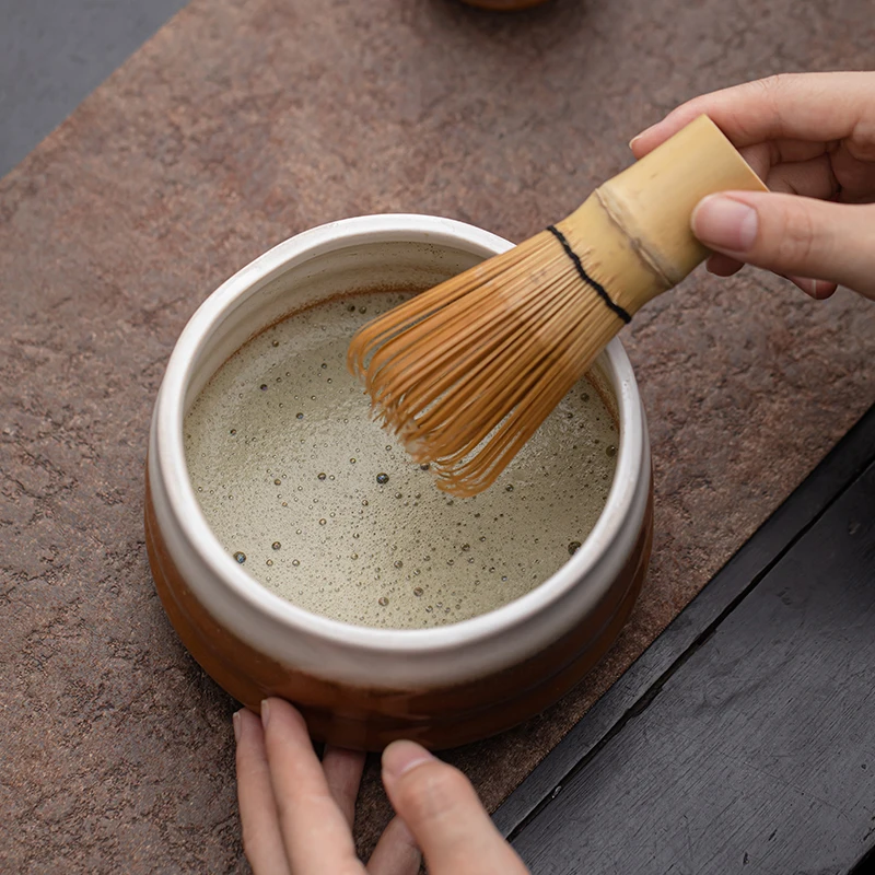 Song Matcha Ceramic Tea Bowl with Whisk and Wash Tools for Kung Fu Ceremony and Matcha Tea Incense & Incense Holders Accessory