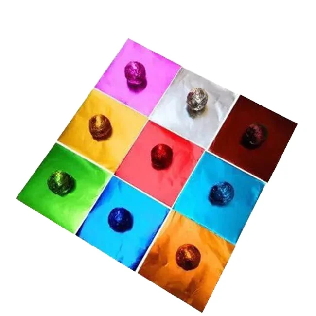Factory printed colorful embossed food grade gold aluminum foil for chocolate candy wrapper