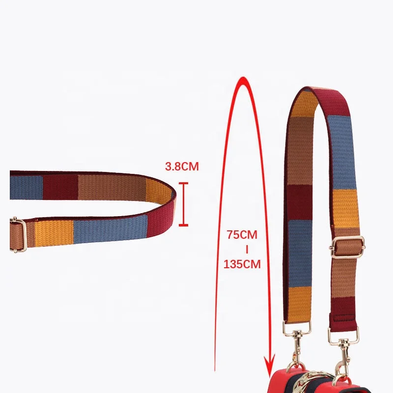 2021 high quality adjustable custom webbing bag strap replacement 3.8 handbag strap