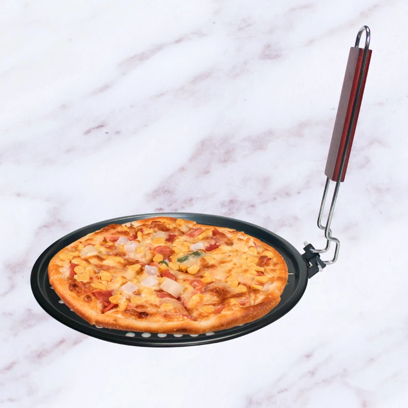 High Quality Non Stick pizza tool Round Carbon Steel pizza pan