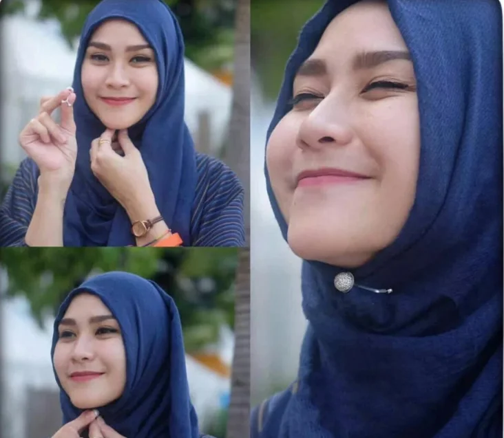 Latest Design Fashion Colorful Shawl Hijab Clip Muslim Women Scarf Pearl Hijab Clip