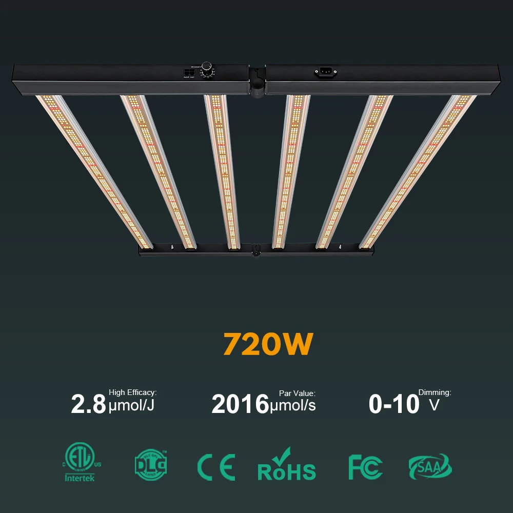 LM301B LED Grow Light Spectrum Colour High PPF EVO 2000 Customizable Wattage IP65 720W for Plant Growing 700W for Bloom