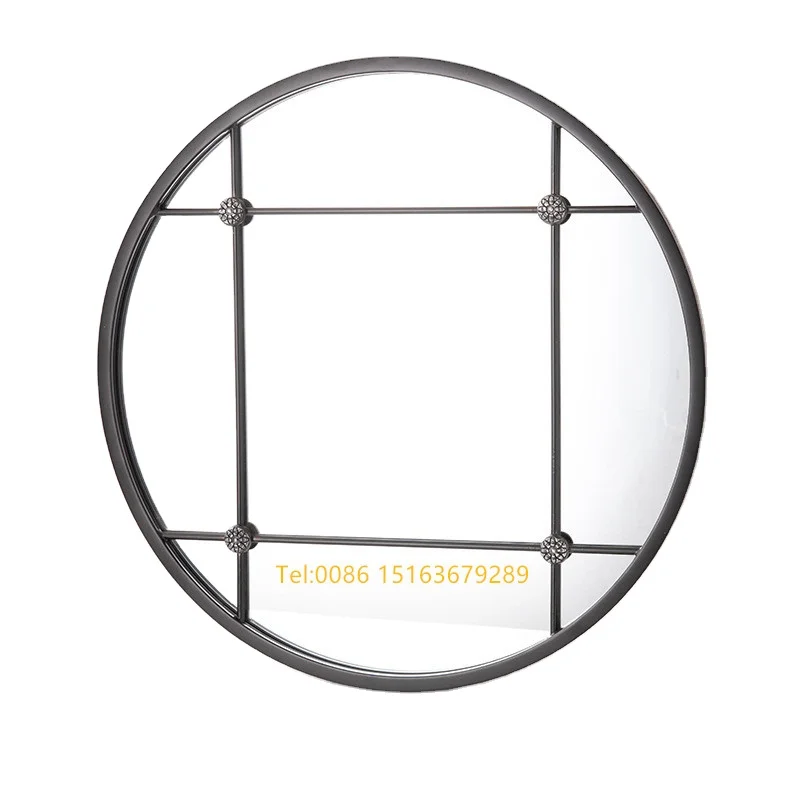 wholesale High Quality round metal frame window mirror decorative mirror 50 60 70 cm for sale
