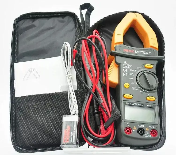  Цифровой токоизмерительный зажим PEAKMETER PM2101 с автоматическим выбором диапазона 1000 А переменного и постоянного тока тестер частоты