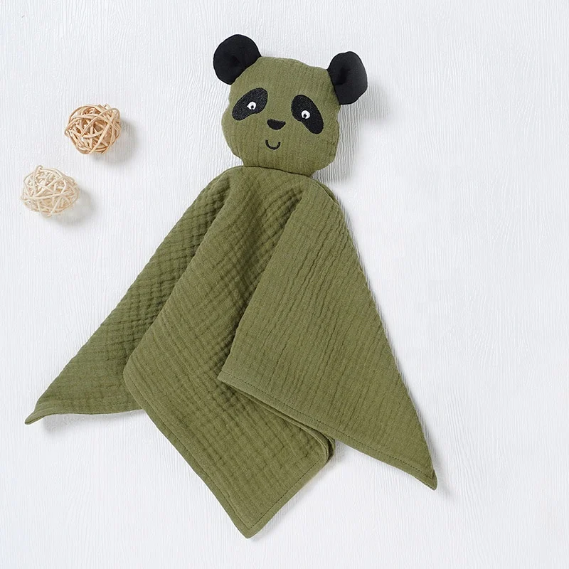 Wholesale CE Certificate Organic Cotton Muslin Panda Lovey Blanket For Baby