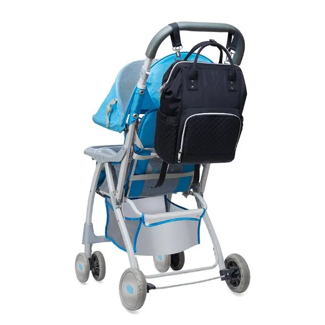 Baby Diaper Backpack Large Diaper Bag with Insulated Pockets, Stroller Straps