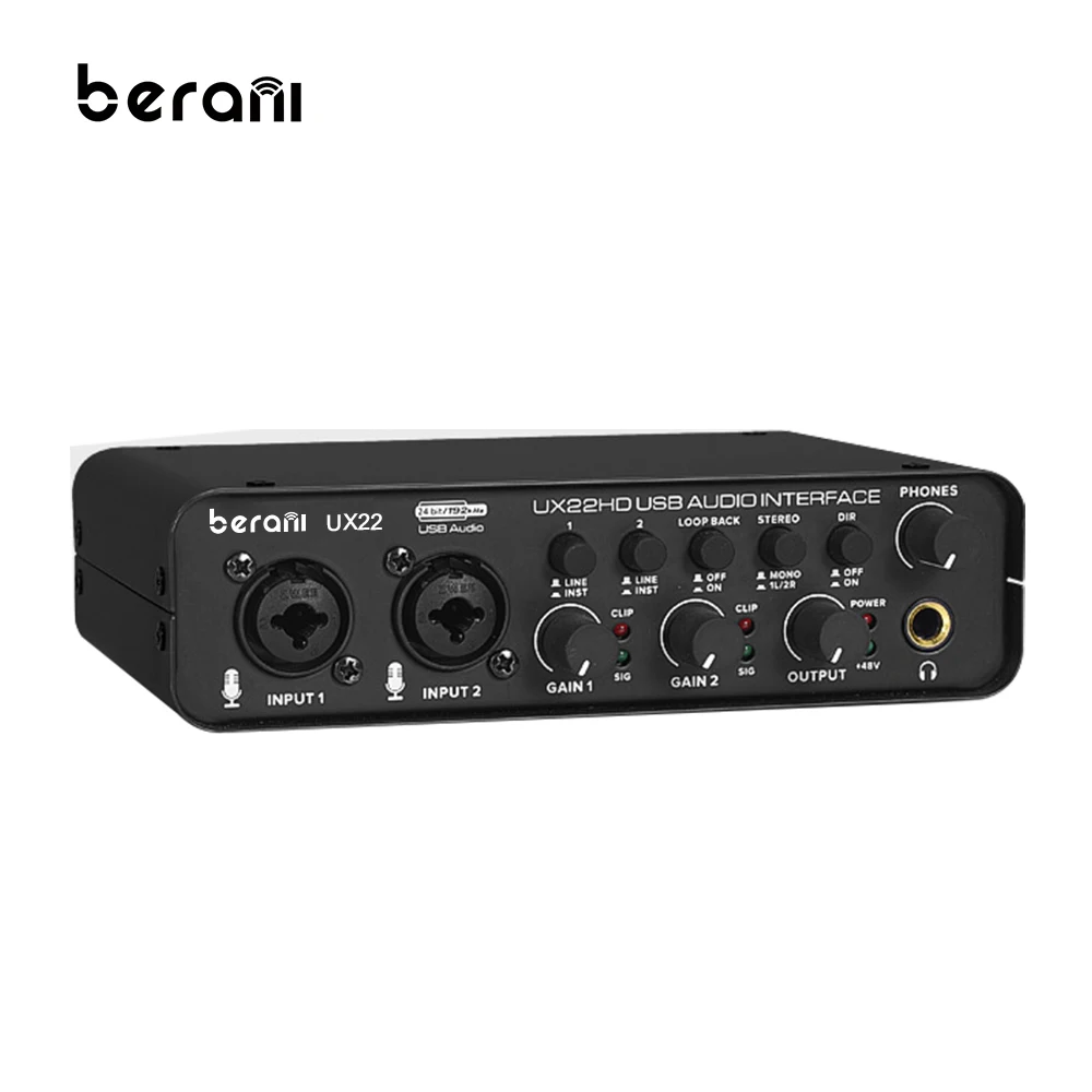 UX22 Best Selling Products 2023 Professional Karaoke Studio Recording Audio Sound Cards