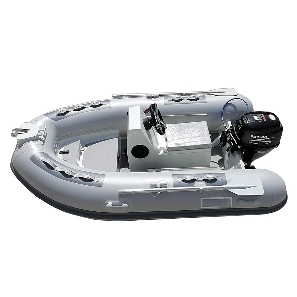Orca 11ft Hypalon Semi-Rigid Inflatable Boat Aluminum 330 Outboard Motor PVC Material 1.2mm Thickness Fishing Sport Lakes Rivers