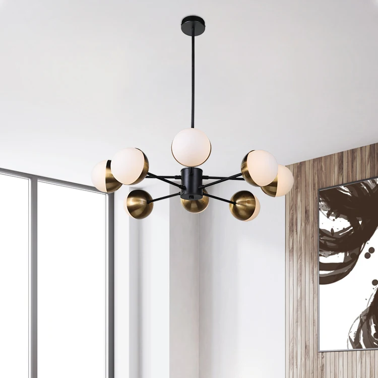 New Products Iron Bronze Ball Decorative Hanging Led Chandelier Pendant Light