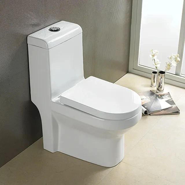 Modern Gravity Flushing Porcelain Water Closet Ceramic Sanitary Ware One Piece Toilet Bowl Bathroom Commode Wc Toilets