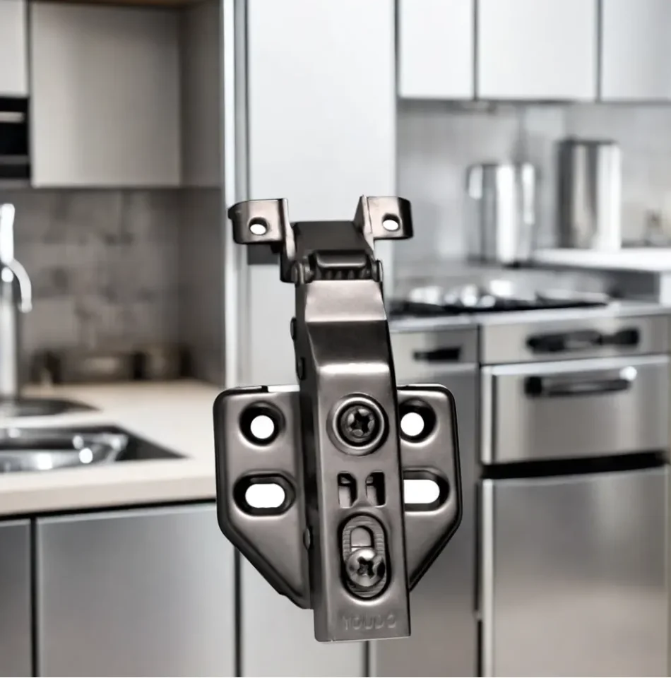 YOUDO Furniture Hardware Gun Black Aluminum Frame Hydraulic Hinge Cabinet Hinges Soft Close Concealed  Hydraulic Hinges